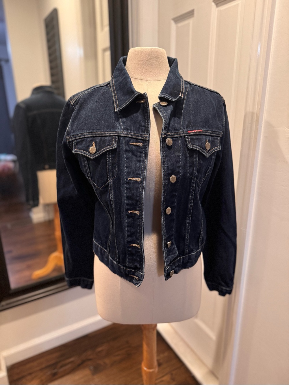 Women's Dark Indigo Denim Jacket - Classic Trucker Style
